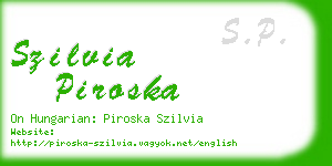 szilvia piroska business card